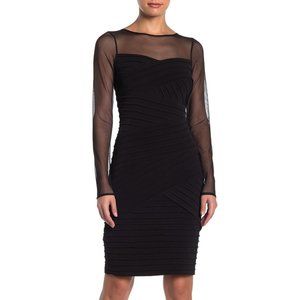 Illusion Yoke Bodycon Dress